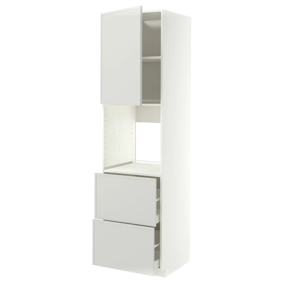 METOD / MAXIMERA Hi cab f ov w dr/2 frnts/2 hi drwrs, white/Aspudden light grey, 60x60x220 cm