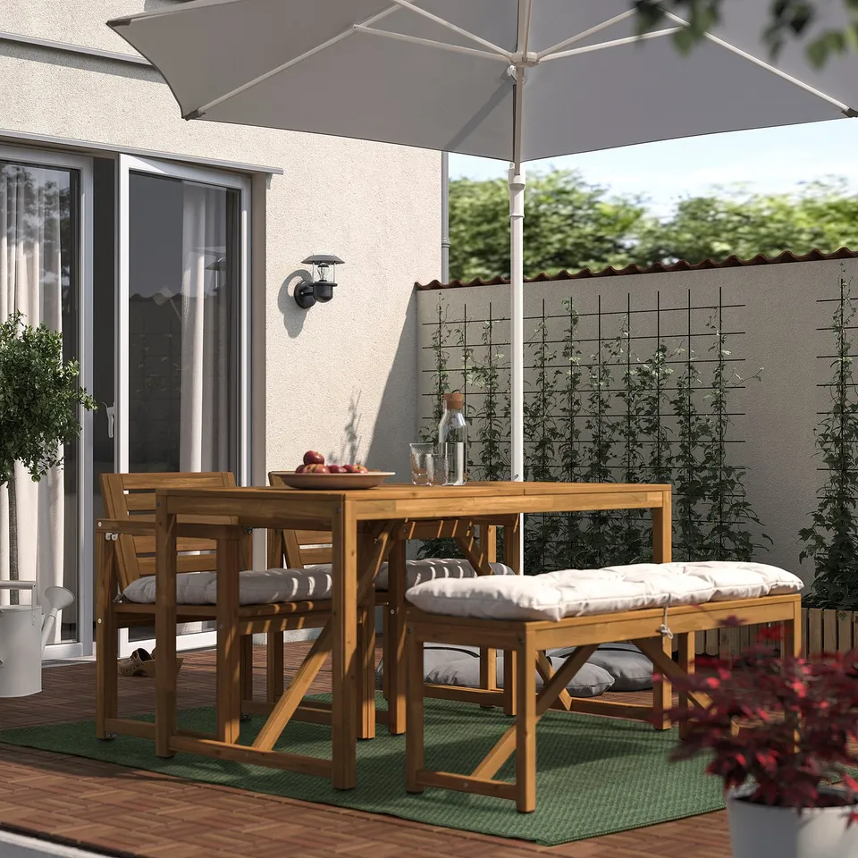 MORUM Rug flatwoven, in/outdoor, dark green, 160x230 cm