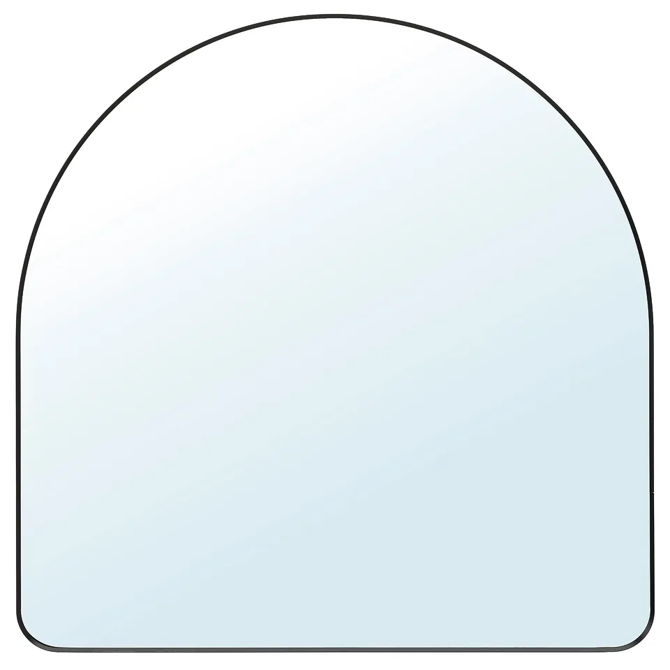 LINDBYN Mirror, black, 80x80 cm