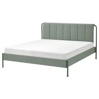 TÄLLÅSEN upholstered bed frame, Kulsta grey-green, 180x200 cm