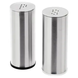 PLATS salt/pepper shaker, set of 2, stainless steel, Height 8 cm
