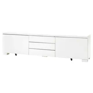 BESTÅ BURS TV bench, high-gloss white, 180x41x49 cm